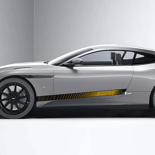 Perforated Side Doors Vinyl Stripes Decals Stickers 2 For Aston Martin DB11