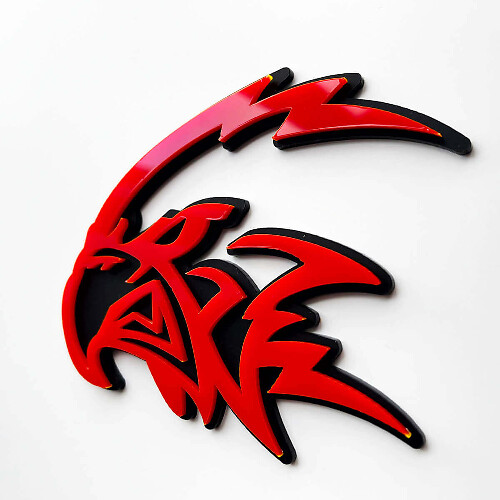 Custom 3D Trackhawk Hellhawk Badge - Fender Emblem for Jeep Trackhawk
