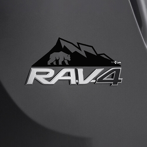 Mountains Beer Decal Sticker Over Rear Toyota Rav4 Badge
 1