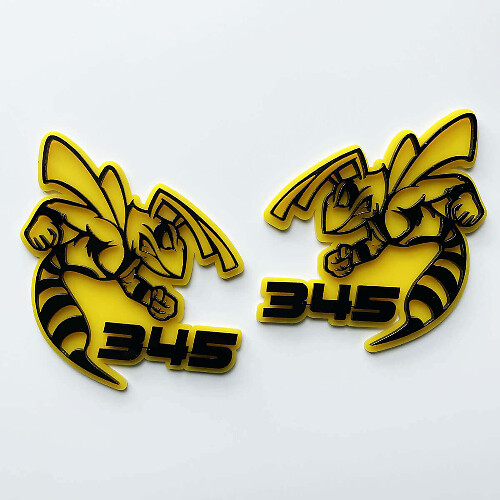 Hornet Bee 345 3D Badge - Custom Fender Badges Emblem for Cars & Trucks
