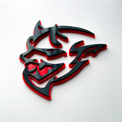 Dodge Demon 3D Badge Fender Badges Emblem Red vs Black 1
