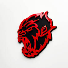 Angry Yeti Sasquatch Bigfoot 3D Fender Badges Emblem Black vs Red
 2