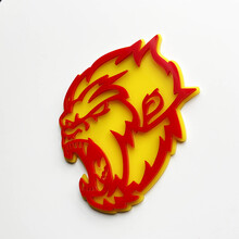 Angry Yeti Sasquatch Bigfoot 3D Fender Badges Emblem Yellow vs Red
 2