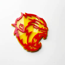 Angry Yeti Sasquatch Bigfoot 3D Fender Badges Emblem Yellow vs Red
 3