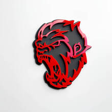 Angry Yeti Sasquatch Bigfoot 3D Fender Badges Emblem Grey vs Red
 2
