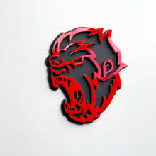 Angry Yeti Sasquatch Bigfoot 3D Fender Badges Emblem Grey vs Red
 2