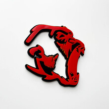 Gorilla Angry 3D Badge Fender Badges Emblem Red vs Black
 2