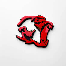 Gorilla Angry 3D Badge Fender Badges Emblem Red vs Black
 3