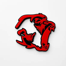 Gorilla Angry 3D Badge Fender Badges Emblem Red vs Black
 4