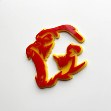 Gorilla Angry 3D Badge Fender Badges Emblem Red vs Yellow
 2