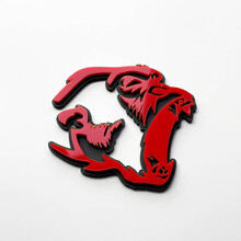 Gorilla Angry 3D Badge Fender Badges Emblem Red vs Grey
 3