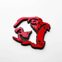 Gorilla Angry 3D Badge Fender Badges Emblem Red vs Grey
 3