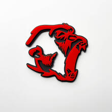 Gorilla Angry 3D Badge Fender Badges Emblem Red vs Grey
 4