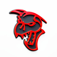 Hellcat Demon 3D Badge Fender Badges Emblem Grey vs Red
 3