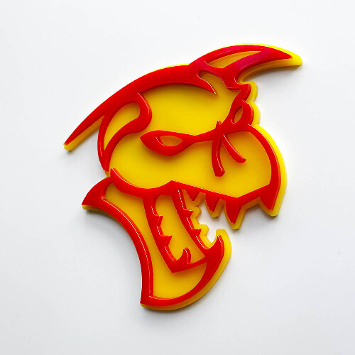 Hellcat Demon 3D Badge Fender Badges Emblem Yellow vs Red
