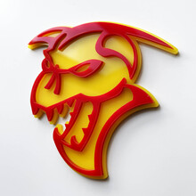 Hellcat Demon 3D Badge Fender Badges Emblem Yellow vs Red
 2