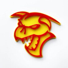 Hellcat Demon 3D Badge Fender Badges Emblem Yellow vs Red
 4