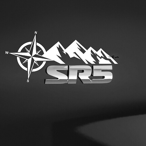 Mountain Compass Rear Badge Vinyl Decal for Toyota SR5 