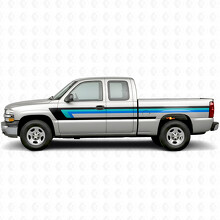 Retro Upper Beltline Door & Bedside Vinyl Stripes for Chevrolet Silverado 1500 GMT800 1999-2007_2