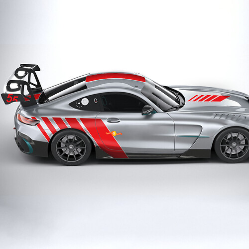 Racing Stripes Side Hood Roof Windshield Vinyl Decal Sticker for Mercedes-Benz AMG GT