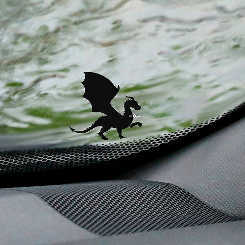 Dragon Windshield Easter Egg Corner Decal - Custom Vinyl Graphic
