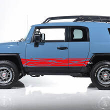 Toyota FJ Cruiser Side Door Stripes Decals Stickers Graphics - Custom Vinyl Kit
 2