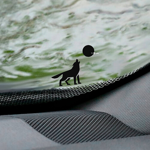 Wolf and Moon Windshield Easter Egg Corner Decal - Custom Vinyl Graphic

