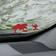 T-Rex and Yeti Bigfoot Windshield Easter Egg Corner Decal - Custom Vinyl Graphic
 2