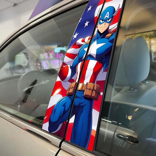 American Captain Pillar Doors Vinyl Decal Sticker