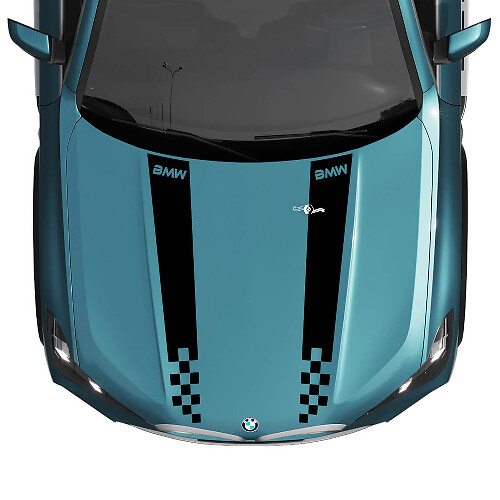 BMW X5 G05 Hood Checkered Stripe Decal - Vinyl M Performance 2
