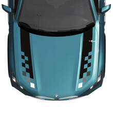 BMW X5 G05 Bonnet Checkered Stripes Decal - Vinyl M Performance 2 3