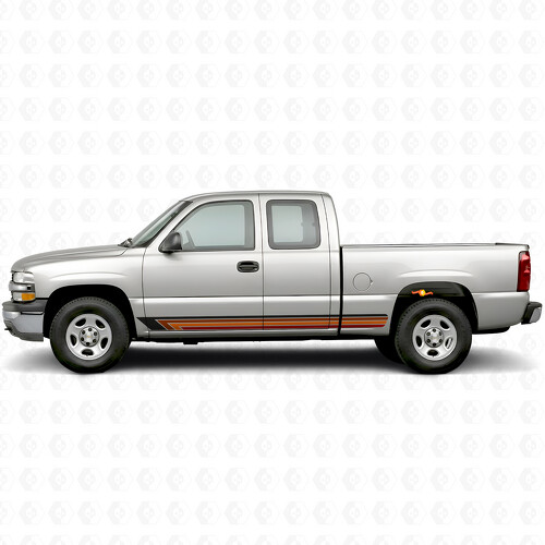 Vintage Band Door & Rocker Panel Vinyl Stripes for Chevrolet Silverado 1500 GMT800 1999-2007