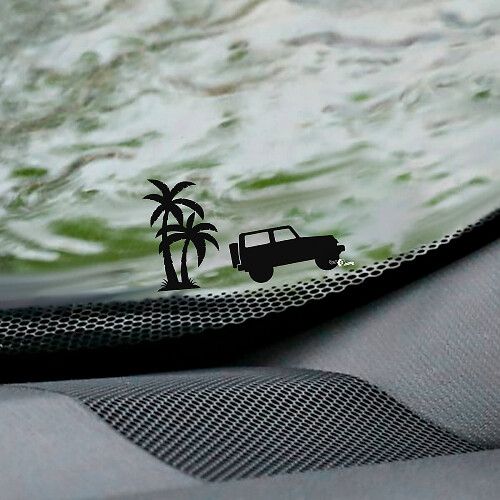 Palm's Jeep Wrangler Windshield Easter Egg Corner Decal - Custom Vinyl Graphic
