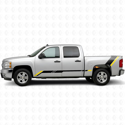 Rising Accent Door & Bedside Vinyl Stripes for Chevrolet Silverado 1500 GMT900 2007-2013_1