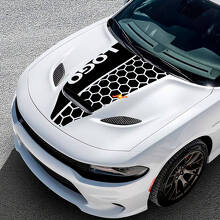 Custom Logo Honeycomb Style Hood Vinyl Decal for Dodge Challenger or Charger_2