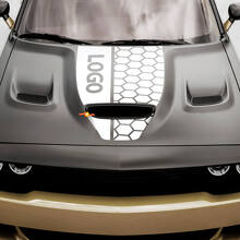 Custom Logo Honeycomb Style Hood Vinyl Decal for Dodge Challenger or Charger_3