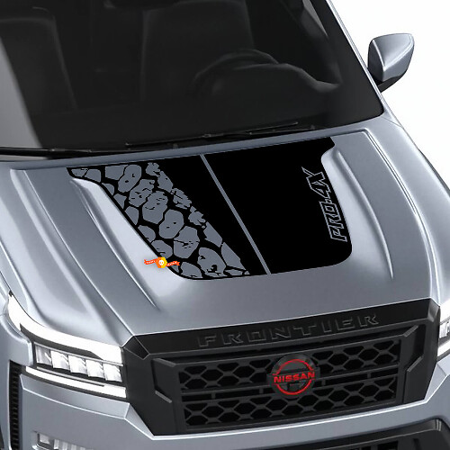 Nissan Frontier 4X Pro-4x Hood Decal Vinyl Tire Track Blackout Graphic Decals Sticker
