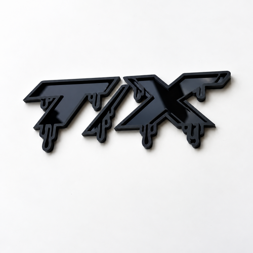 R/T Style Black Blood Drip Custom T/X 3D Fender Tailgate Badge