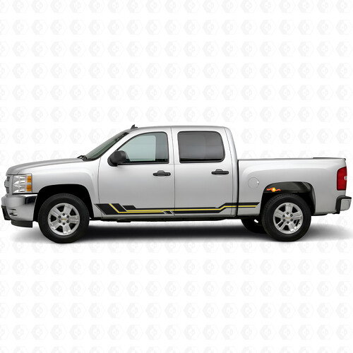 Parallel Accent Door & Rocker Panel Vinyl Stripes for Chevrolet Silverado 1500 GMT900 2007-2013_1