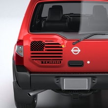 Rear US American Flag Grunge Distressed Nissan Xterra Graphics Vinyl Stickers Decals
 2