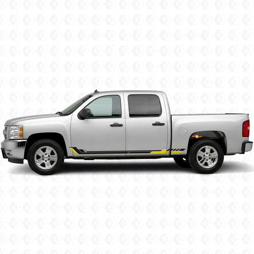 Racing Line Door & Rocker Panel Vinyl Stripes for Chevrolet Silverado 1500 GMT900 2007-2013_1