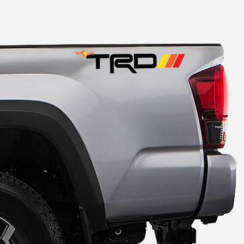 TRD with Retro Style Bedside Stripes Vinyl Decal Kit for Toyota