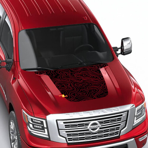 Topographic Map Hood Vinyl Decal for Nissan Frontier Pro-4X 