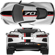 Chevrolet Corvette C8 Stingray Eray Z06 Models Hood Roof Rear Stripes Corvette Full-Length Dual Sticker Decal Stripes
 2