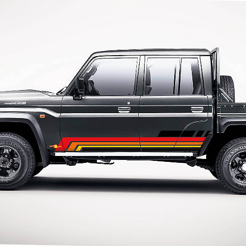 Geometric Stripes Retro Door Side Decal Kit decal Stickers For Toyota
