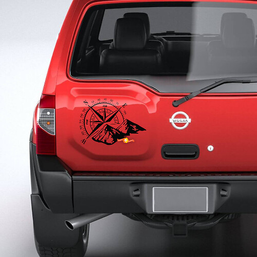 Mountain Compass Rear Door Vinyl Decal for Nissan Xterra