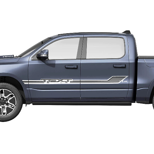 Custom Door Side Stripes Vinyl Decals Kit for Dodge Ram 1500 REV