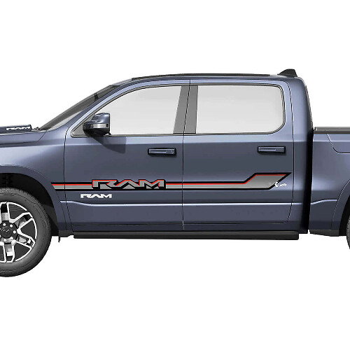 Side Doors Stripes Vinyl Decals Stickers Graphics 2 for Dodge Ram 1500 REV