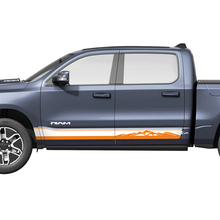 Side Rocker Panel Doors Stripes Mountains for Dodge RAM 1500 REV Vinyl Decals Stickers Graphics
 2