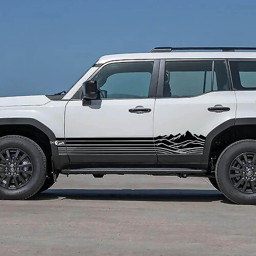 Mountains Side Rocker Panel Stripes Decals Vinyl Graphic Decals For Toyota Land Cruiser